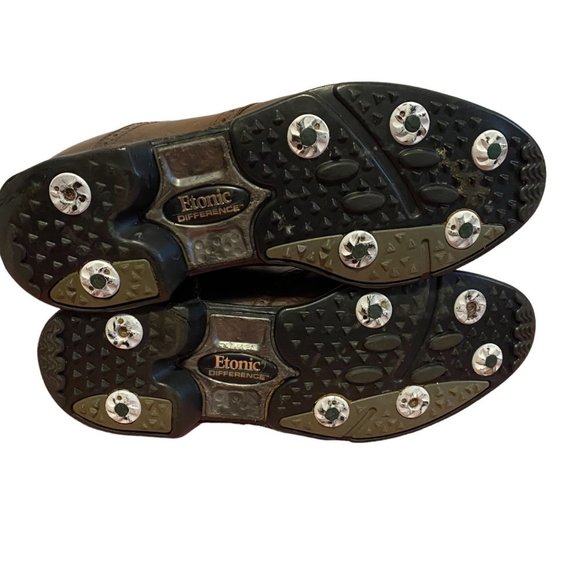Etonic Men Brown Leather Oxford Spikes Golf Golfer Golfing Shoes Size‎ 10.5W main image 7